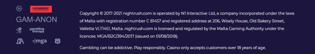 nightrush casino secure