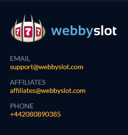 webbyslot casino support